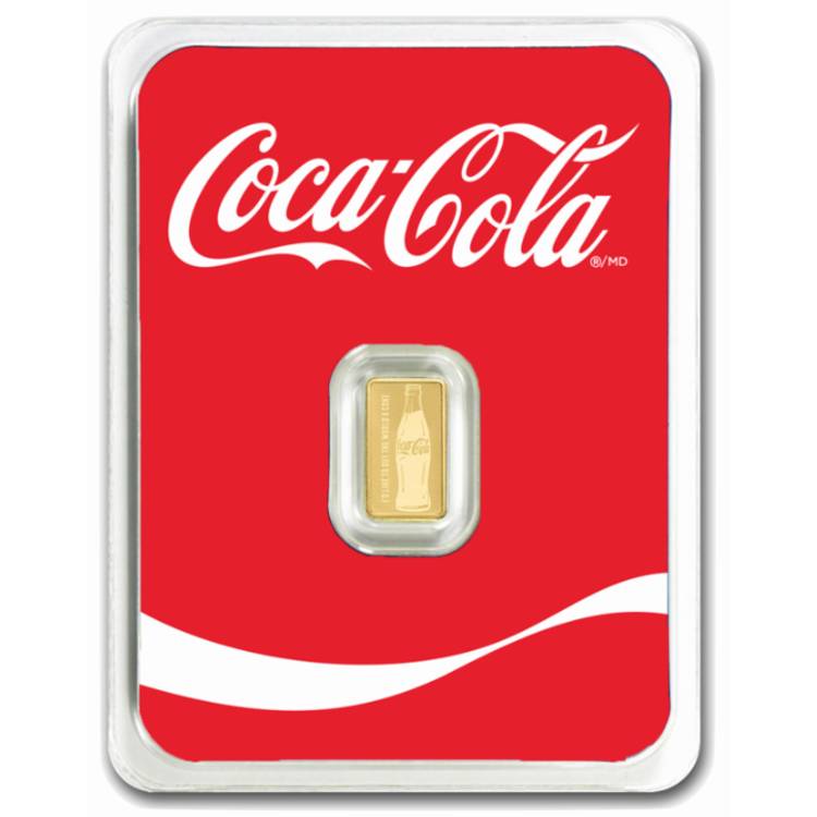 2* In Stock! Inquire Only! Payment via Etransfer Only!Coca Cola Classic 0.5g Pure Gold Bar in TEP