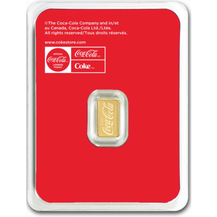 2* In Stock! Inquire Only! Payment via Etransfer Only!Coca Cola Classic 0.5g Pure Gold Bar in TEP